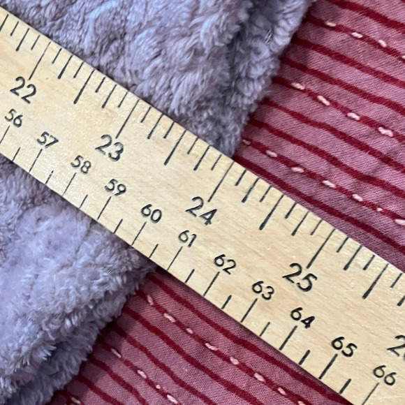 Women's medium soft fleece dusty mauve / light purple Cozy Cream Teddy Jacket - Picture 14 of 15